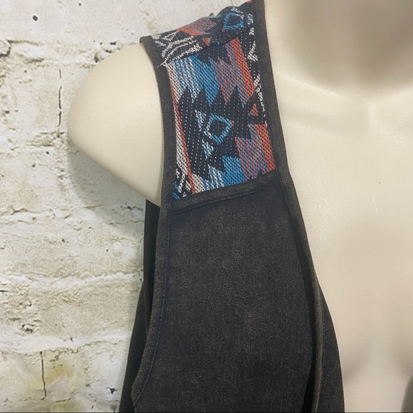 Hem & Thread Brown Aztec Open Front Cardigan Vest - Picture 2 of 5